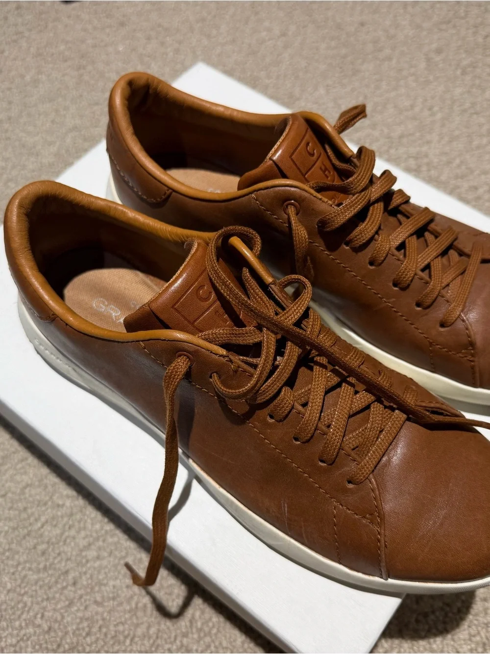 Men's Brown Leather Low-Top Sneakers
